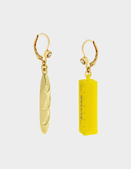 MISMATCH BREAD N BUTTER EARRINGS YELLOW