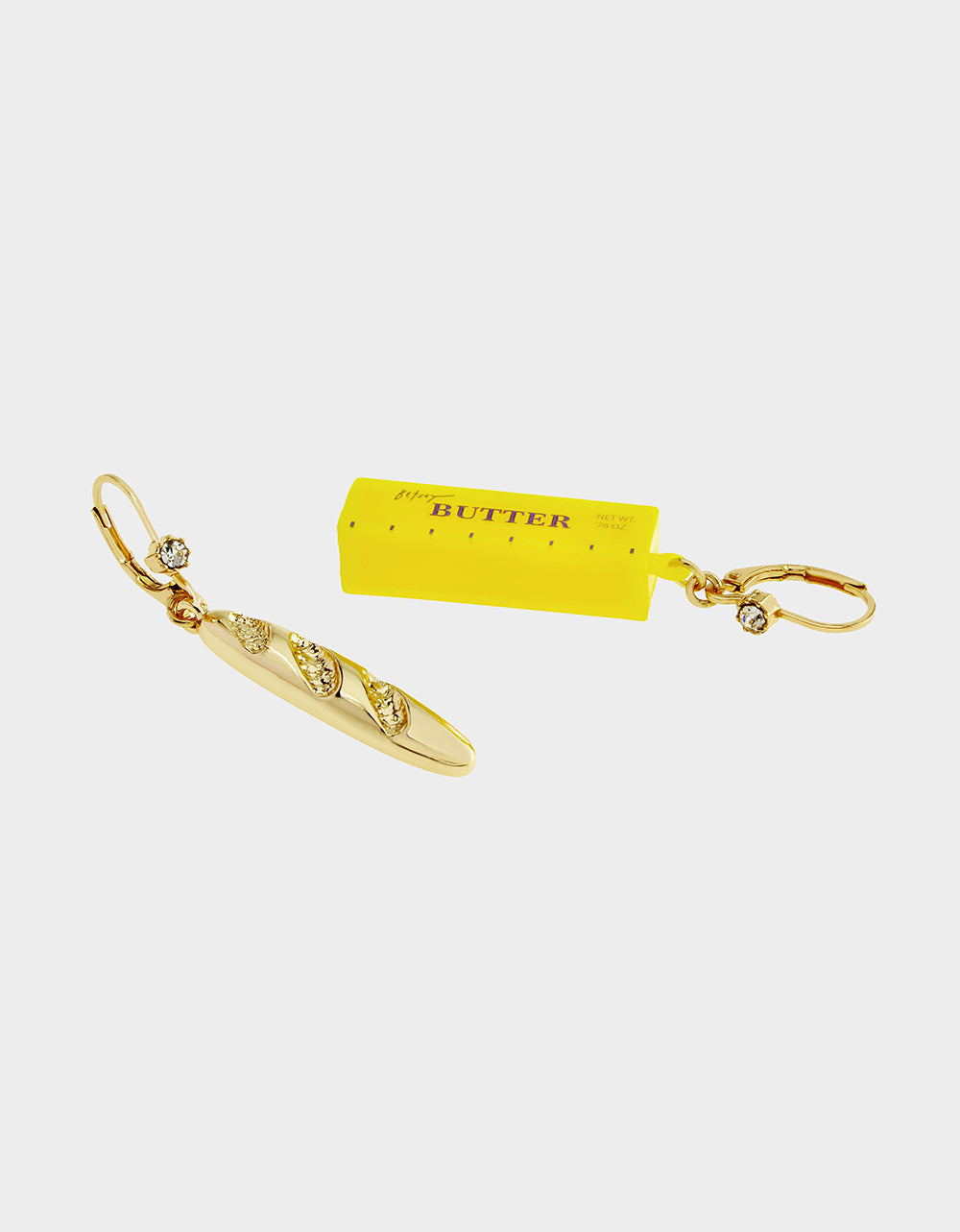 MISMATCH BREAD N BUTTER EARRINGS YELLOW