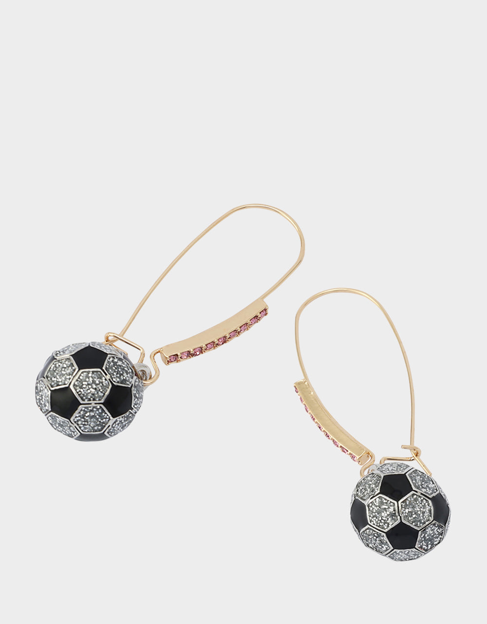 SOCCER BALL SHEPHERD HOOK EARRINGS PINK