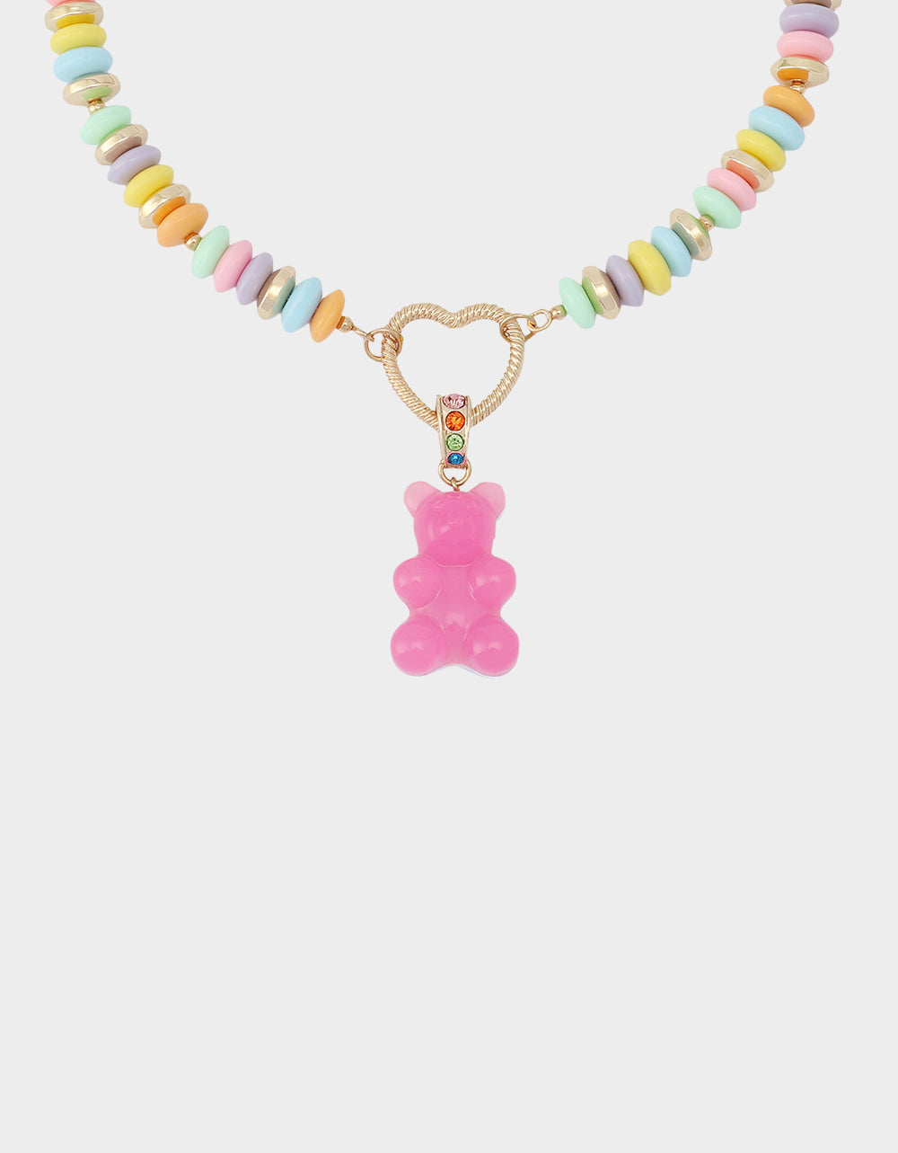 GUMMY BEAR SHORT PENDANT NECKLACE PINK