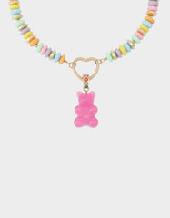 GUMMY BEAR SHORT PENDANT NECKLACE PINK