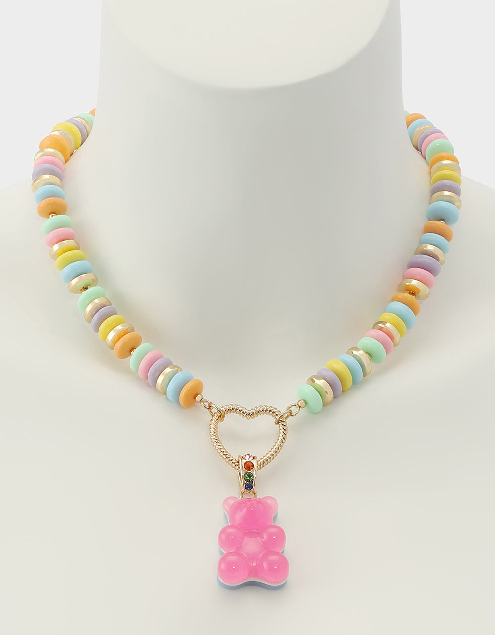 GUMMY BEAR SHORT PENDANT NECKLACE PINK