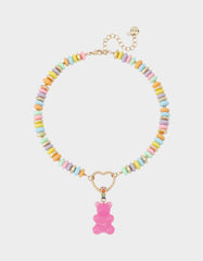 GUMMY BEAR SHORT PENDANT NECKLACE PINK