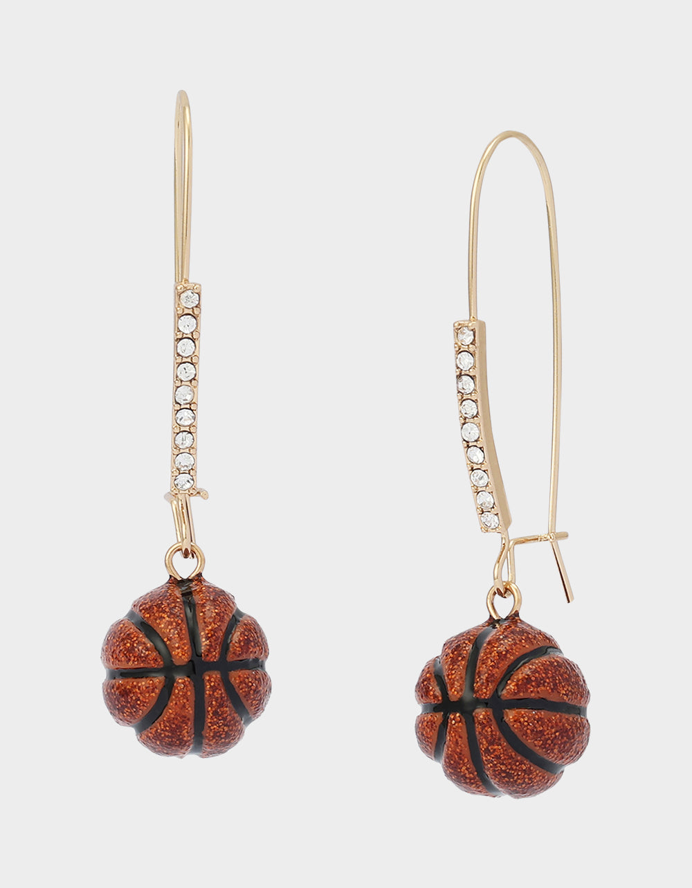 BASKETBALL SHEPHERD HOOK EARRINGS ORANGE