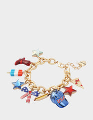 AMERICANA CHARM FLEX BRACELET RED