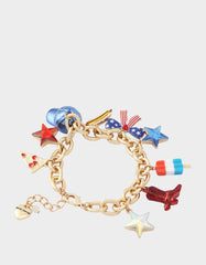 AMERICANA CHARM FLEX BRACELET RED