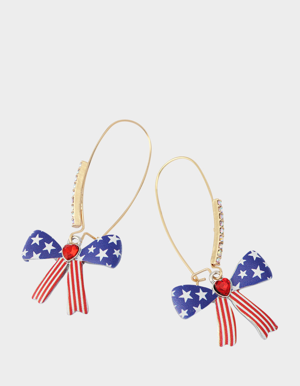 AMERICANA BOW SHEPHERD HOOK EARRINGS BLUE