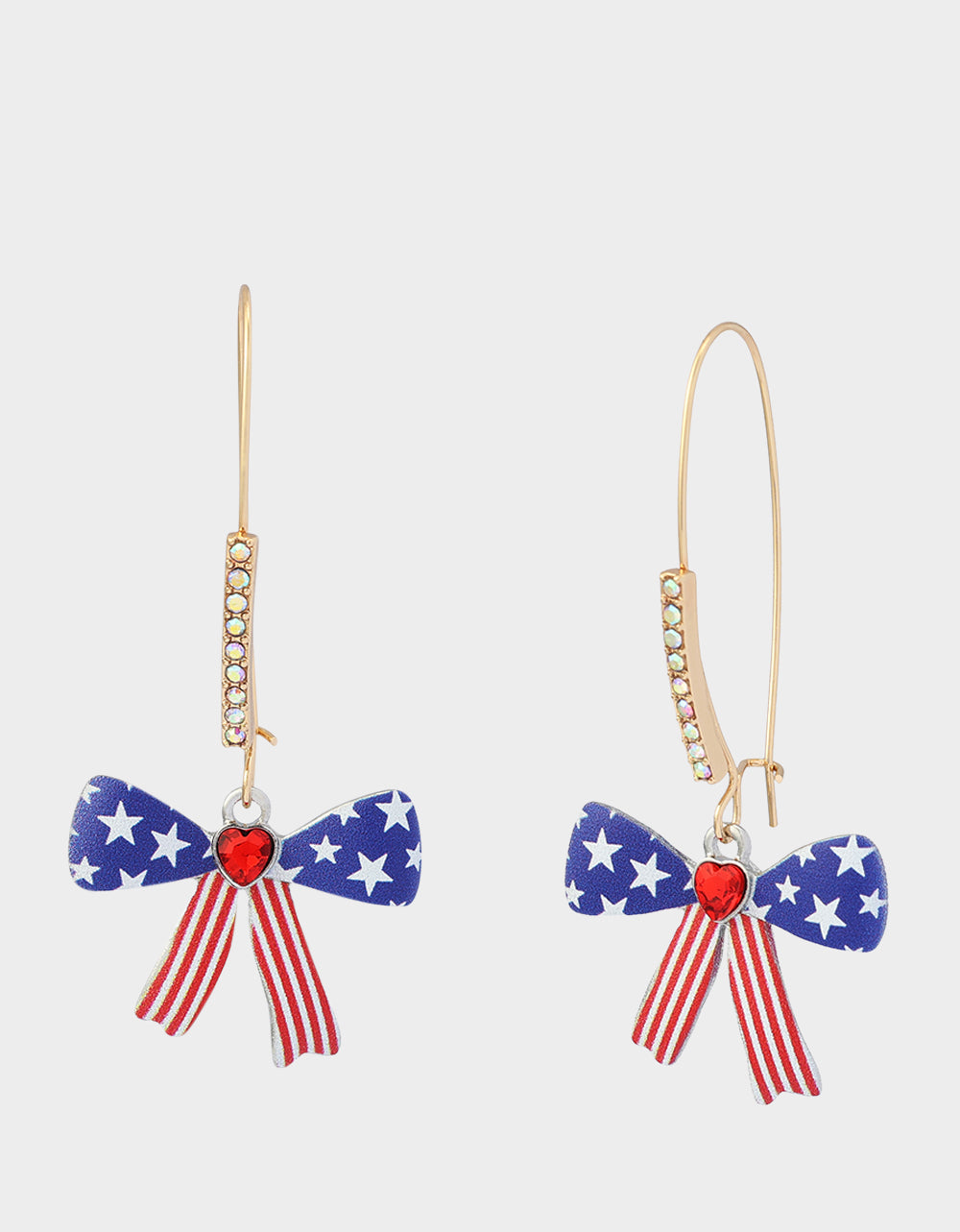 AMERICANA BOW SHEPHERD HOOK EARRINGS BLUE