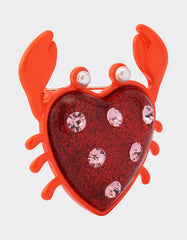 CRAB BROOCH RED