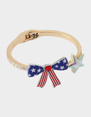 AMERICANA BOW HINGE BRACELET BLUE