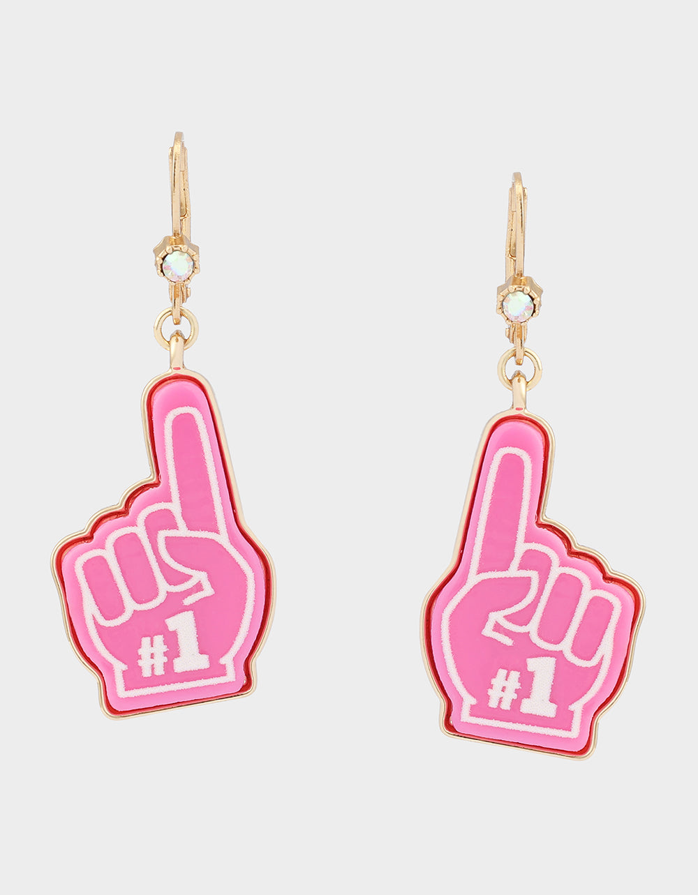 NUMBER ONE LEVERBACK EARRING PINK