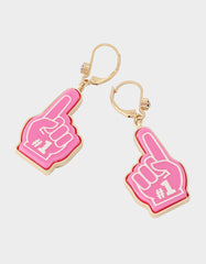 NUMBER ONE LEVERBACK EARRING PINK