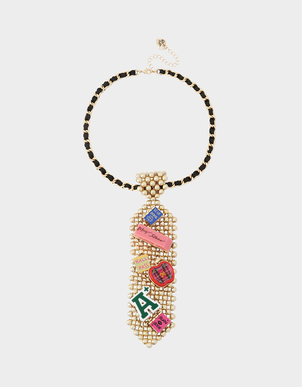 SCHOOL TIE LONG PENDANT NECKLACE MULTI