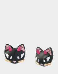 DEVIL CAT STUD EARRING BLACK