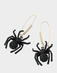 SPIDER SHEPHERD HOOK EARRING BLACK