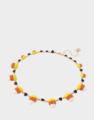 CANDY CORN FRONTAL NECKLACE ORANGE