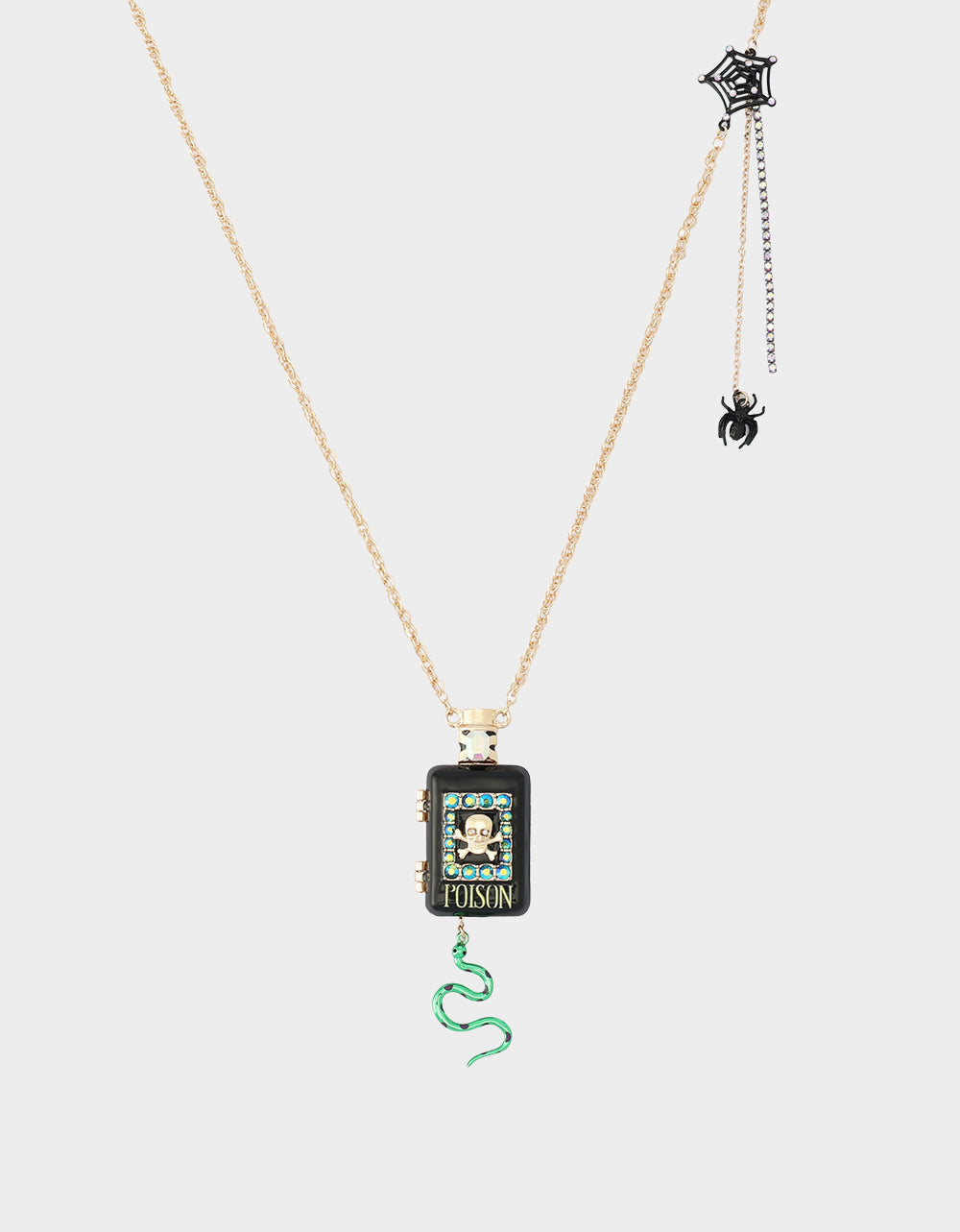 POISON LONG PENDANT NECKLACE BLACK