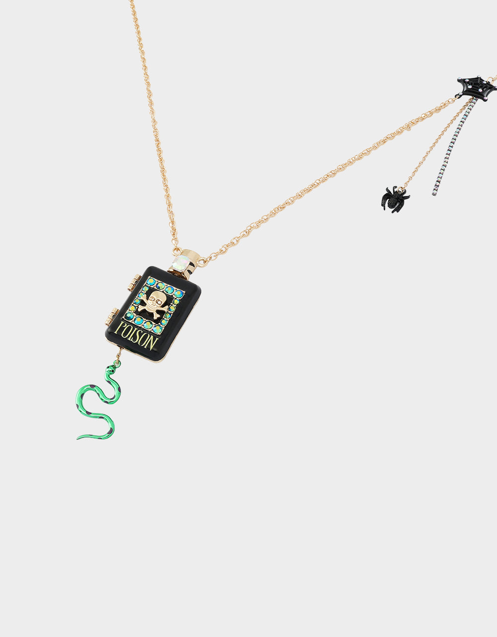 POISON LONG PENDANT NECKLACE BLACK