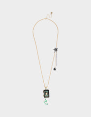 POISON LONG PENDANT NECKLACE BLACK