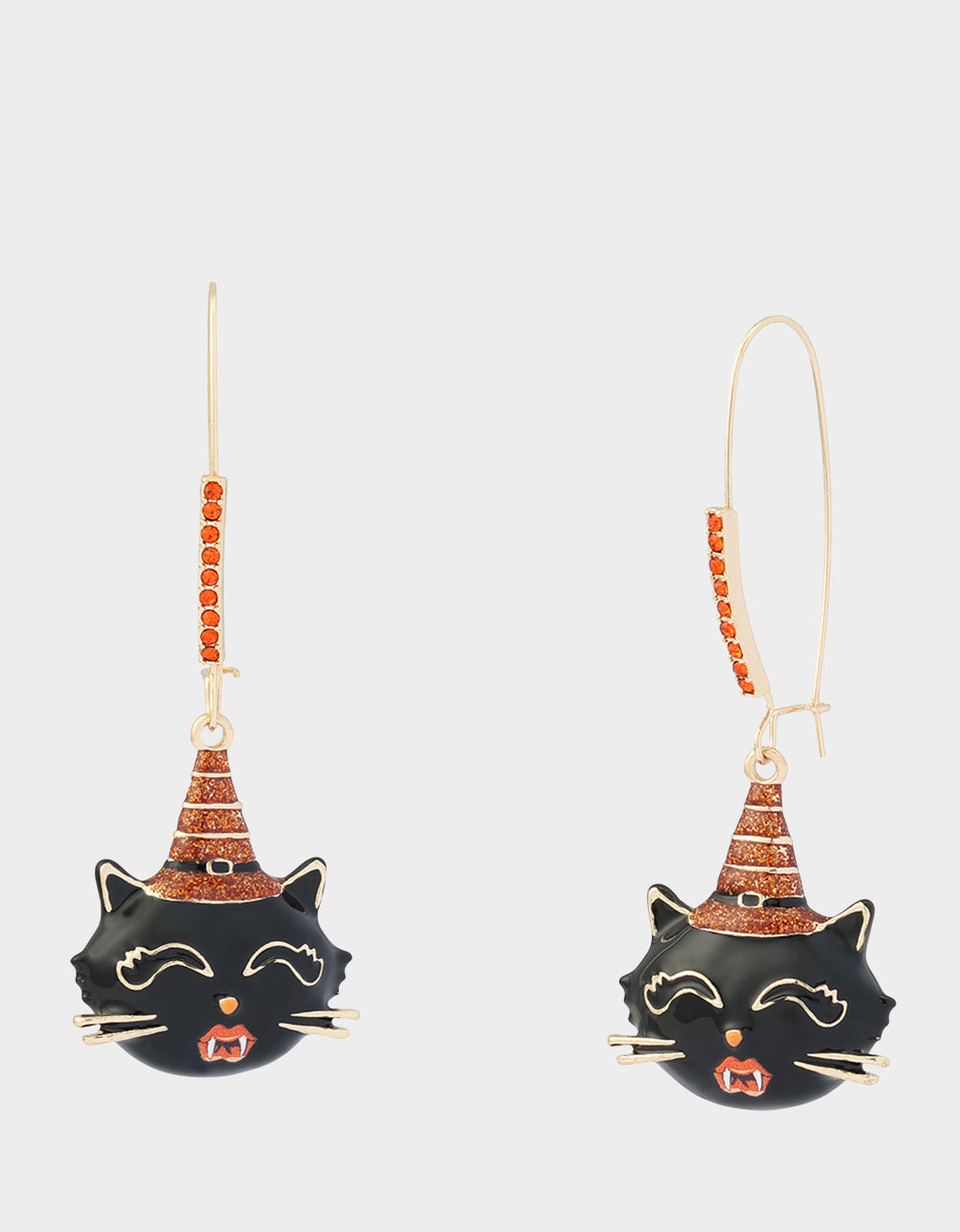 WITCHY CAT SHEPHERD HOOK EARRING BLACK