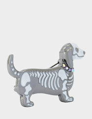 SKELETON DACHSHUND BROOCH SILVER