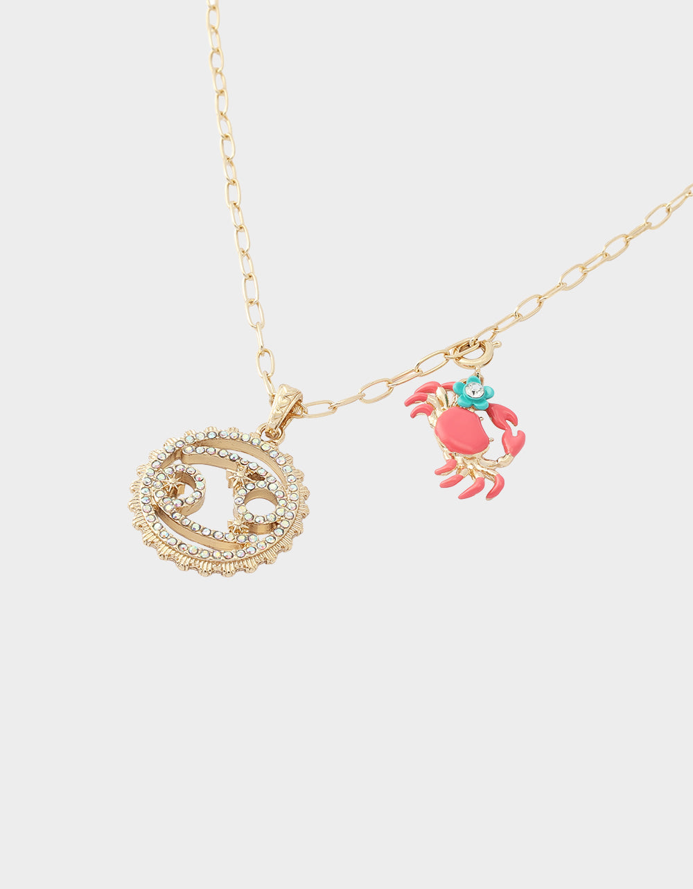 CANCER CHARM PENDANT CORAL
