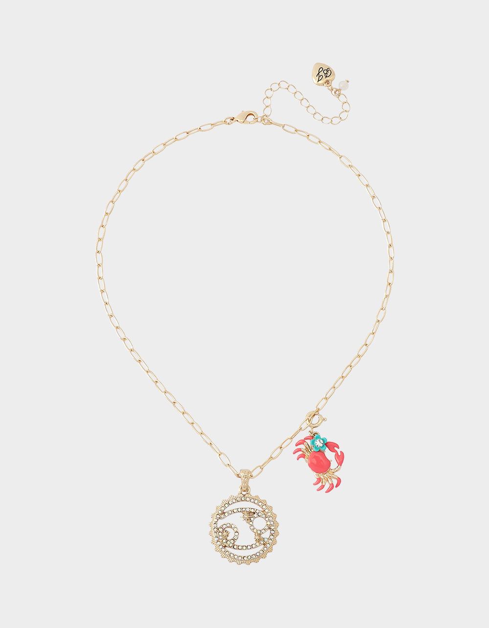 CANCER CHARM PENDANT CORAL