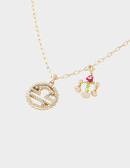 LIBRA CHARM PENDANT FUCHSIA