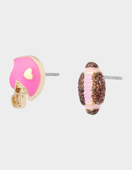 MISMATCH FOOTBALL STUD EARRING PINK