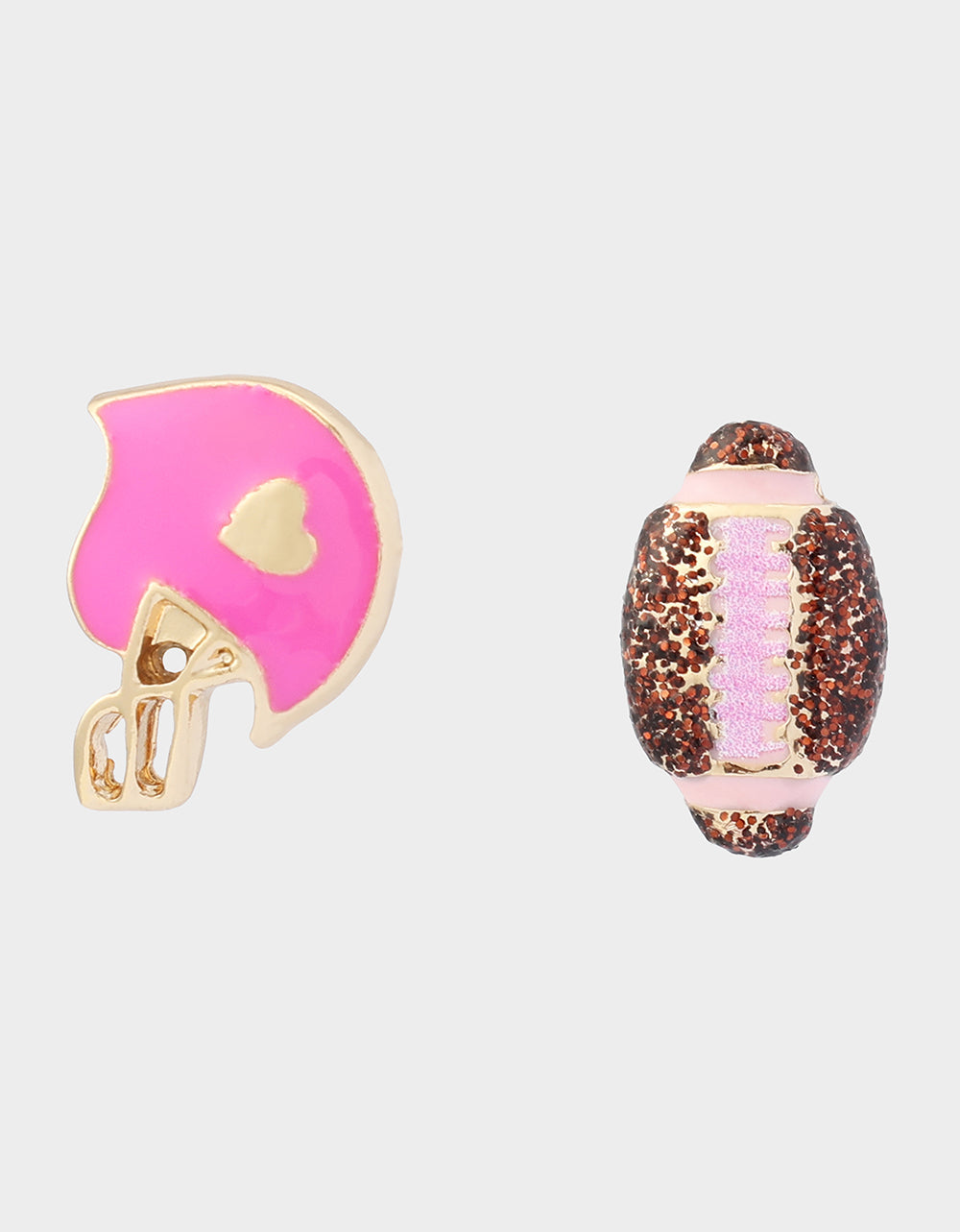 MISMATCH FOOTBALL STUD EARRING PINK