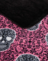 ANTIQUE SKULL 50" X 70" THROW BLANKET BLACK