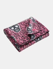 ANTIQUE SKULL 50" X 70" THROW BLANKET BLACK
