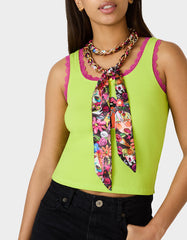 SCARF AND CHAIN TIE BELT BLACK MULTI