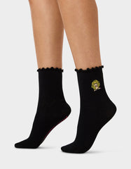 2-PACK EMBROIDERED CREW SOCK BLACK MULTI