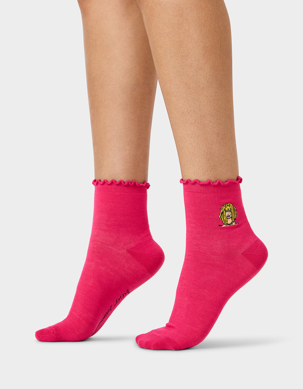 2-PACK EMBROIDERED CREW SOCK PINK MULTI