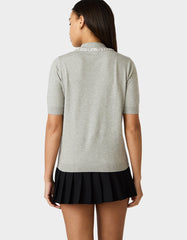 POLISHED IN PEARLS POLO HEATHER GREY