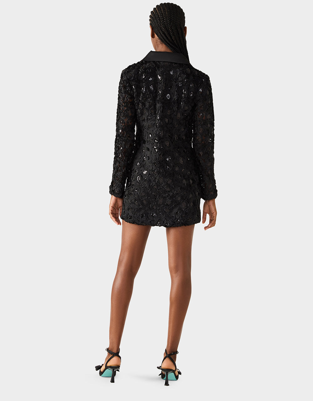 ROSETTE BLAZER DRESS BLACK