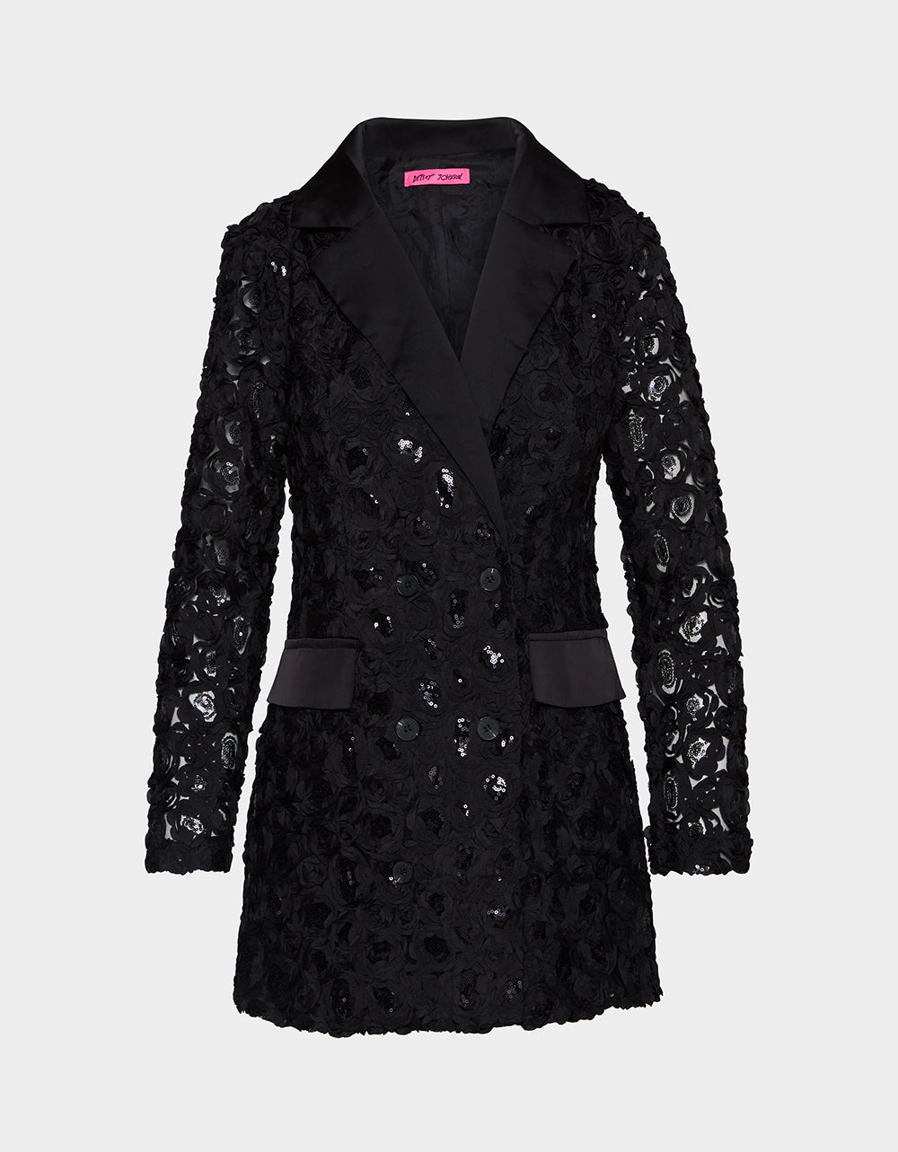 ROSETTE BLAZER DRESS BLACK