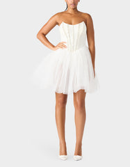 SHEER BALLERINA DRESS WHITE