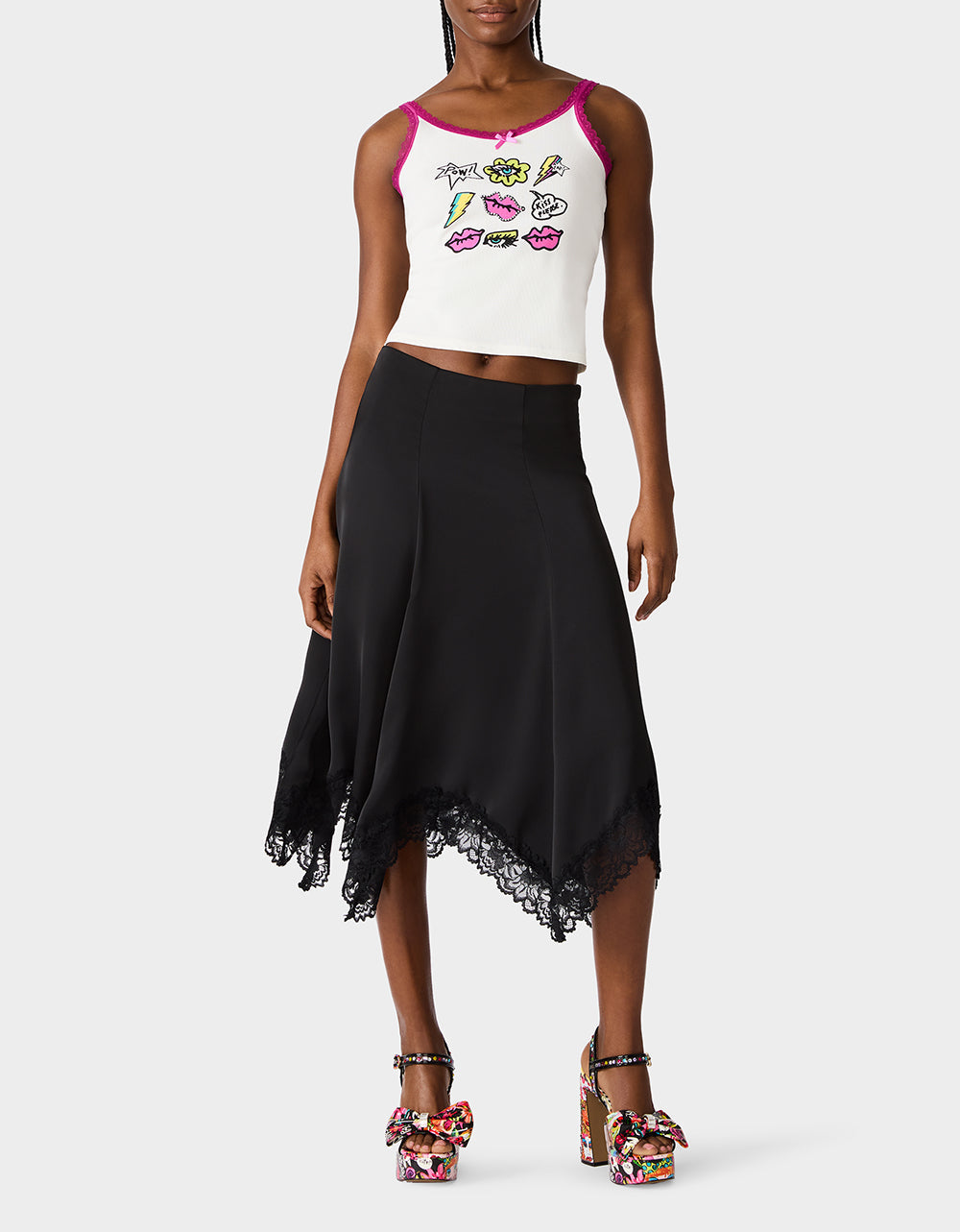 BETSEY ICON CLUSTER TANK WHITE