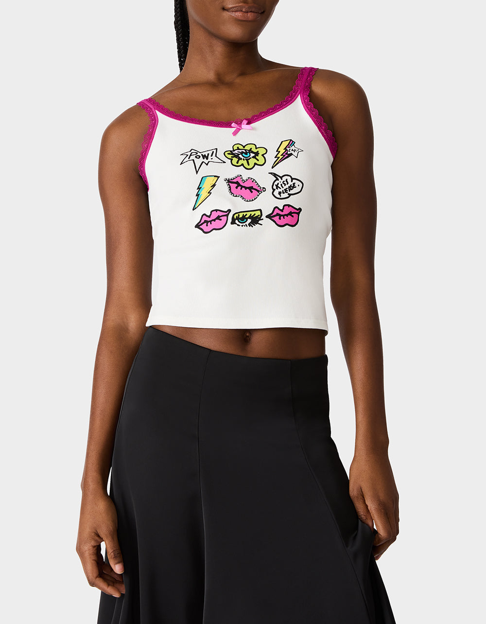 BETSEY ICON CLUSTER TANK WHITE
