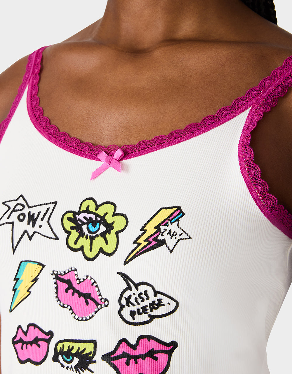 BETSEY ICON CLUSTER TANK WHITE