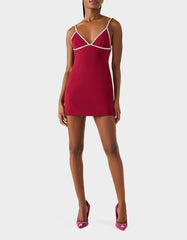 CRYSTAL SLIP DRESS WINE