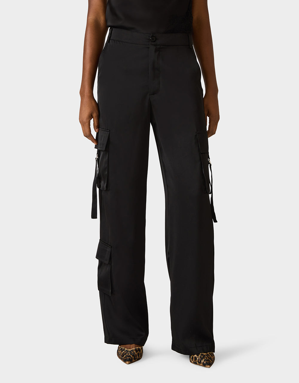 SILK UTILITY PANTS BLACK