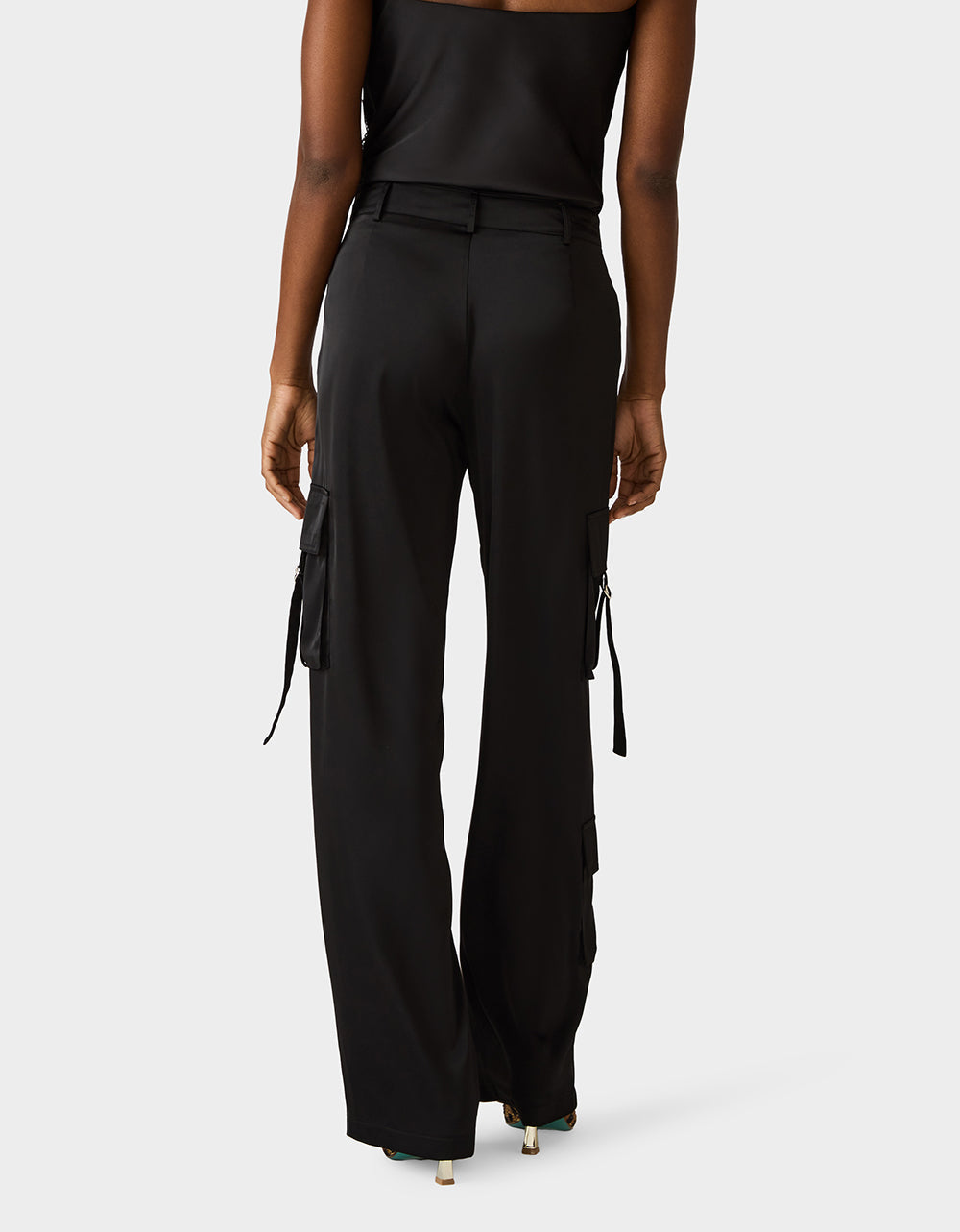 SILK UTILITY PANTS BLACK