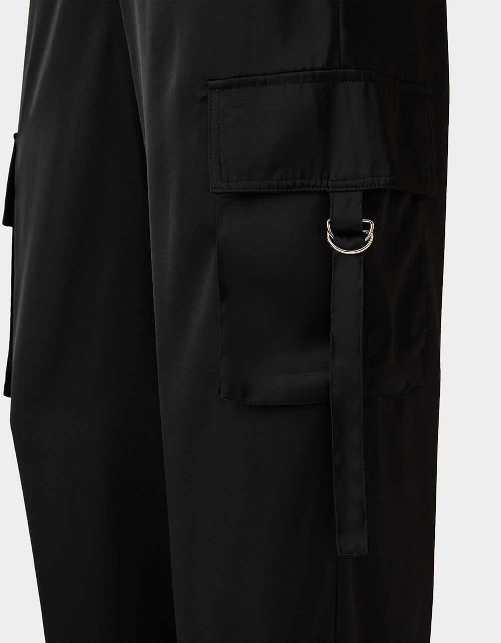 SILK UTILITY PANTS BLACK