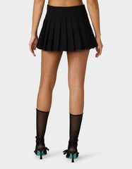 REBEL RIVET PLEATED SKIRT BLACK