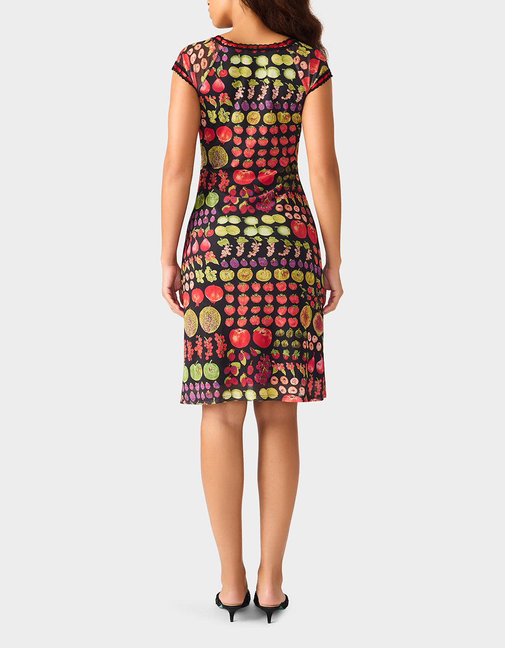 BETSEY'S FRUIT DRESS BLACK MULTI