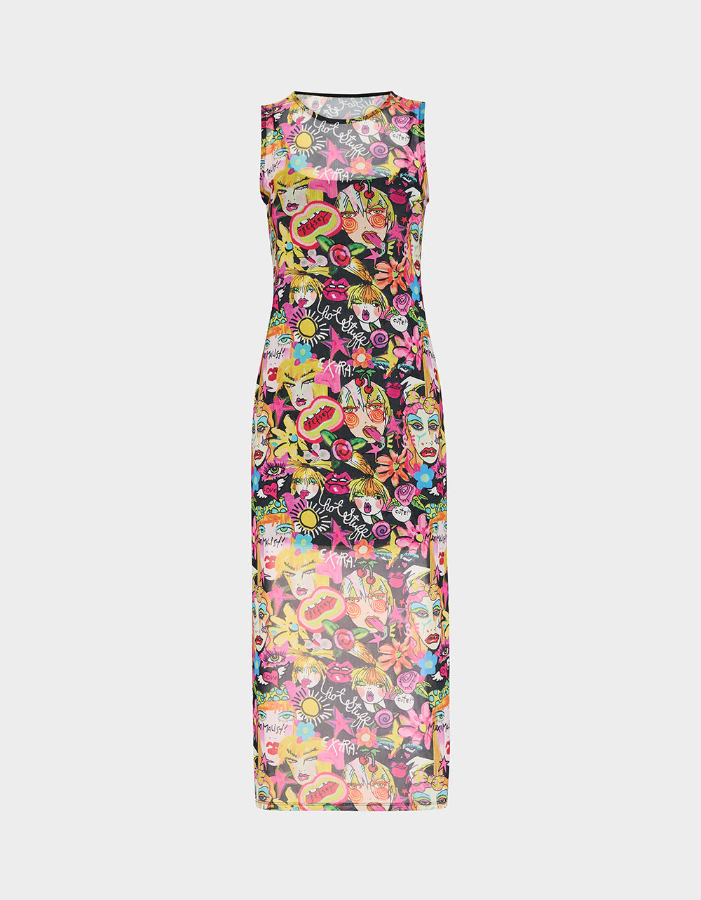 BETSEY'S ART TANK DRESS BLACK MULTI