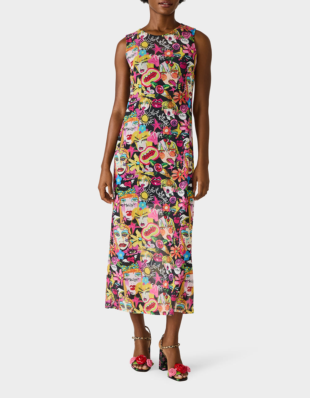 BETSEY'S ART TANK DRESS BLACK MULTI